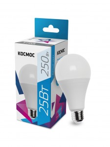 Космос ЛОН A65 E27 25W (2100lm) 4500K 4K матов. 134x65 LkecLED25wA65E2745