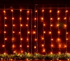 Гирлянда-занавес св/д 3х2м 160LED янтарный, провод прозрач ULD-C3020-160/DTA AMBER IP20 Uniel