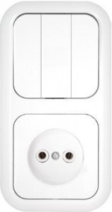 Bylectrica Гармония блок (роз. 16А + 3 кл. выкл. 10А) СУ бел. 3В-РЦ-661