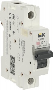 IEK ARMAT автоматический выкл. M06N 1P х-ка D 13А AR-M06N-1-D013