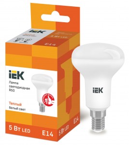 IEK R50 E14 5W(450lm) 3000K 2K 85x50 матов. ECO LLE-R50-5-230-30-E14