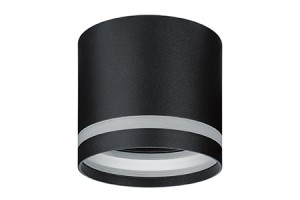 Ecola GX53 H4 5393 св-к накладной СПОТ без обода с пролосой Черный матовый 83x87 SS531BECB