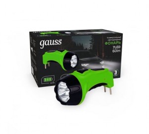 Gauss Фонарь ручной 7LED 60Lm акк. lead acid 700mAh GF105
