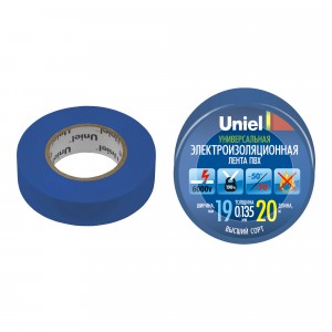 Uniel Изолента ПВХ 19/20 синяя UIT-135P 20/19/01 BLU