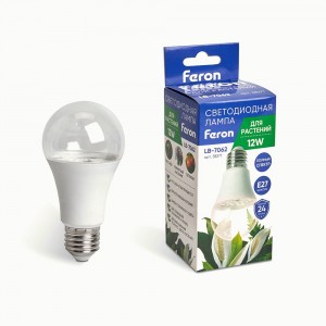 Feron ФИТО Лампа св/д 12W А60 E27, полный спектр 118х60 LB-7062 38277