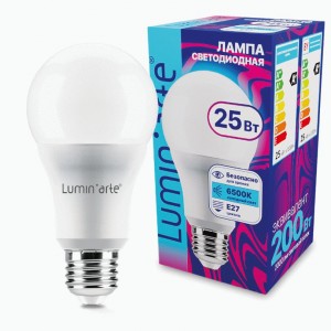 Lumin'arte лампа св/д ЛОН A65 25W E27 (2000lm) 6500К 6К 127x65 LSTD-A65-25W6KE27