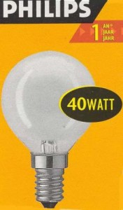 Philips P45 E14 40W шар матовая 7010