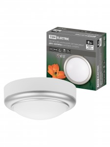 TDM св-к накладной LED ДПО "Антарес" 8Вт 6500К круг 140*58мм мат.серебро IP54 SQ0354-0022
