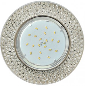 Ecola GX53 H4 5319 св-к Круг с прозр. мозаикой, Зерк./Хром 40x123 FC53RMECB
