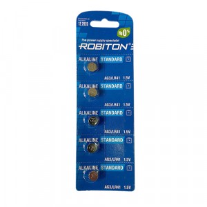 Элемент питания Robiton STANDARD R-AG3-0-BL5 (0% Hg) AG3 LR41 392 192 BL5