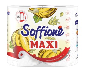 Полотенца бумажные  2 слоя 2 рулона (цена за 2 рул) Soffione Макси