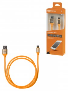 TDM Дата-кабель  ДК 14  USB - USB Type-C  1 м  силиконовая оплетка  оранжевый  SQ1810-0314