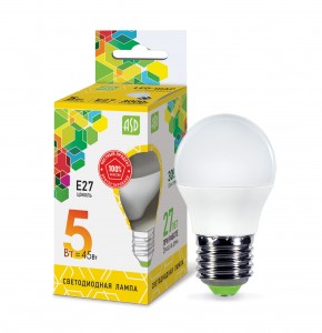 ASD standard Шар P45 E27 5W 3000К 2K 78x45 пластик/алюм  2163