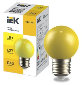 IEK Лампа св/д шар G45 E27 1W(80lm) 230В желтый д/гирлянды Белт Лайт 45x70, LLE-G45-1-230-Y-E27