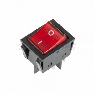 REXANT выкл. клавишный 250V 30А (4с) ON-OFF красный с инд. (10!) ,36-2346