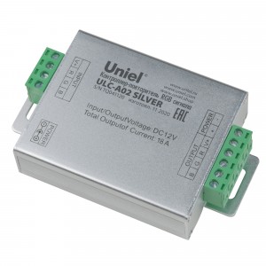Uniel контроллер-повторитель RGB-сигнала для св/д лент 6А х 3кан 216W(12V)/432W(24V) ULC-A02 SILVER