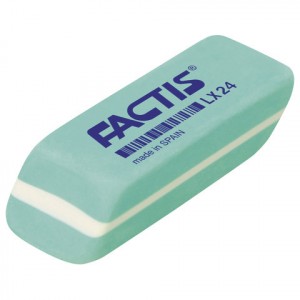 Ластик FACTIS LX 24 (Испания), 55х20х12 мм, зеленый, прямоугольный, скошенные края, мягкий, ПВХ, CPF