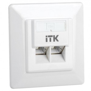 ITK Внутренняя инф. розетка RJ45 кат. 5Е FTP 2 порта CS2-1C5EF-2-1