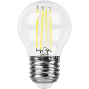 Feron шар G45 E27 11W(950lm) 2700K 2K филамент прозр. 75x45мм LB-511 38015