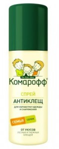 КОМАРОФФ Антиклещ Спрей 125мл. От клещей 0805