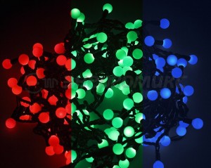 Гирлянда-нить ул. Мультишарики 80LED RGB 10м, d=23мм, черн. ПВХ, динам. IP65 соед.303-519 Neon Night