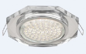Ecola GX53 H4 5312 св-к Стекло 8-угольник хром-хром (зеркальный) 38x133 FM538AECH