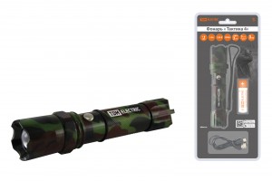 TDM ФонарьТактика 4 5W (170Lm) 1 LED CREE аккум. алюм. фокус. 1х18650 хаки  SQ0350-0053