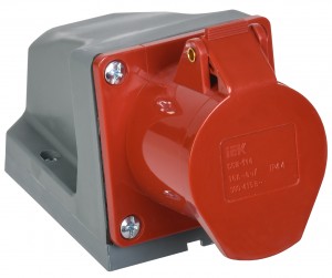 IEK силовая розетка CEE (разъем) 114 стационарная 3Р+РЕ 16А 380В IP44