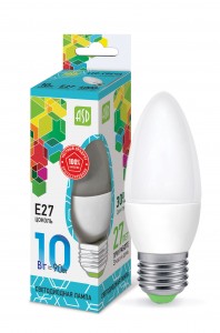 ASD standard Свеча C37 E27 10W(900lm) 4000K 4K 107x37 пластик/алюм  5545