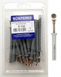 Дюбель-гвоздь потайной 8*100 (25 шт EC) НАКРЕПКО 502106