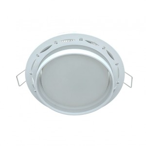 Ecola GX53SP 5375 св-к встраив. СПОТ Точки-полоски по кругу матов. Белый/Алюм 110x52 SP532WECB (10!)