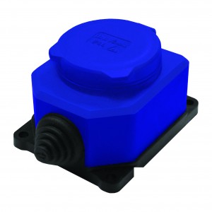 UNIVersal розетка прямая ОУ 1 гн. с загл. каучук (синий) 2P+E 1x16 220-240V IP44 3047 (РФ)