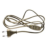 Feron сетевой шнур (с выключателем) 230V 1,9м, золото KF-HK-1-2 51039