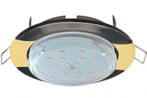 Ecola GX53 H4 св-к "Волна" Черный хром-Золото 38x116 FI71H4ECB