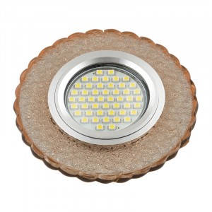 Fametto DLS-L140 GU5.3 св-к встр, Luciole стекло 95(65)x20 зеркал./светло-желтый, подсветка LED3W