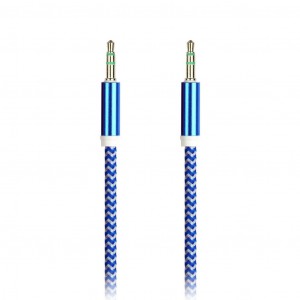 Аудио кабель Jack3,5шт. - Jack3,5шт., 1м, син, нейлоновая оплетка, Smartbuy (A-35-35 blue)/100