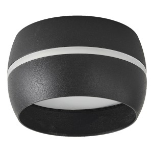 Ecola GX53 SP5381 св-к накладной СПОТ сфера углублённы с полосой Черный матовый 90x52 SL531BECB