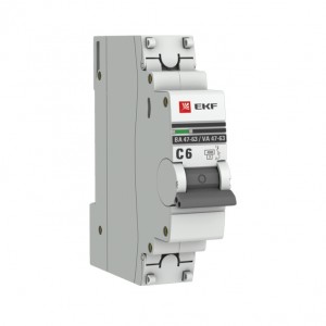 EKF PROxima автоматический выкл. ВА47-63 1P  6А 4,5kA х-ка С mcb4763-1-06C-pro (с опломбировкой)