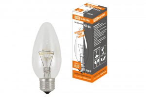 TDM лампа свеча E27 40W прозрачная (100!) SQ0332-0010