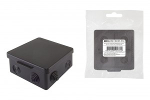 TDM коробка распред. 80х80х50мм ОУ крышка, IP54, 7вх., черная, инд. штрихкод (32!) SQ1401-0912