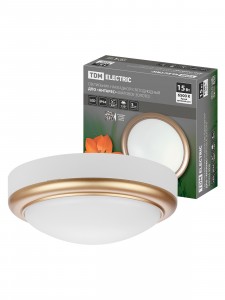 TDM св-к накладной LED ДПО "Антарес" 15Вт 6500К круг 180*66мм мат.золото IP54 SQ0354-0026