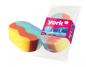 Губка для тела (мочалка) Волна 14,5*9,5*5см, 014010 York