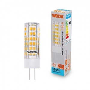 WOLTA лампа св/д JC G4 220V капсульная 7W(600lm) 6500K 6K керамика WSTD-JC-220V7W6KG4-C