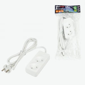 Uniel Ultra сет.удлинитель ПВС 2x0.75 2 роз. 1,5м 10A белый S-CU2-1,5 WHITE UL-00009975
