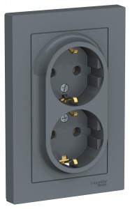 Schneider AtlasDesign роз. СУ 2 мест. грифель (пласт. осн., земля) ATN000724