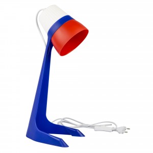 Uniel ULO-K22 св-к настольный 40W E14 пластик, мех.выкл. триколор ULO-K22 D/E14/A WHITE/BLUE/RED РФ