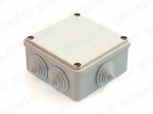 GREENEL Коробка распред. ОУ 100х100х50мм, IP55, 6 гермовводов (48шт) GE41234