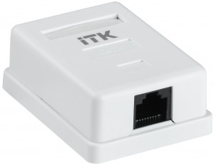 ITK Настенная инф. розетка RJ45 кат. 6 UTP 1-порт CS2-1C06U-12