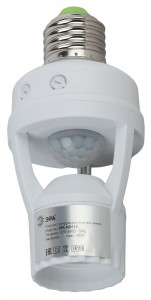 ЭРА MD 015 Датчик движения ИК в патрон E27, 60W, 360 гр, 6м, IP20 белый 8462