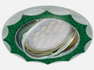 Ecola DL36 MR16 GU5.3 св-к литой поворот.Звезда под стекл.Изумрудный блеск/Хром 22x84 FG1613EFY